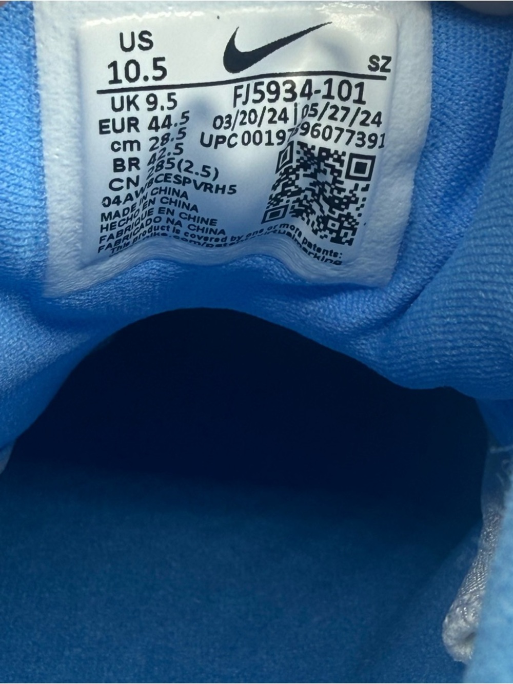 Nike Air Jordan 9 Retro Low G Golf UNC University Blue White FJ5934-101 Men’s - Picture 10 of 12